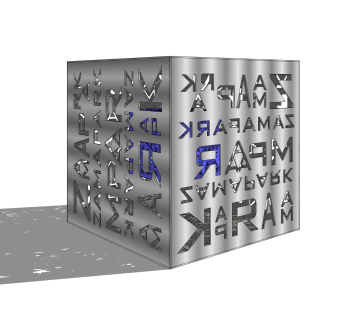立方体字母雕塑su模型,摆件草图大师模型下载