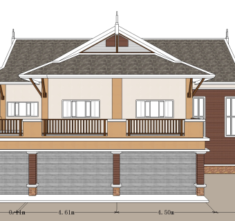 东南亚风格别墅su模型下载、东南亚风格别墅草图大师模型下载
