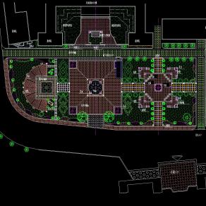 广场全套施工图，广场全套cad设计图纸下载