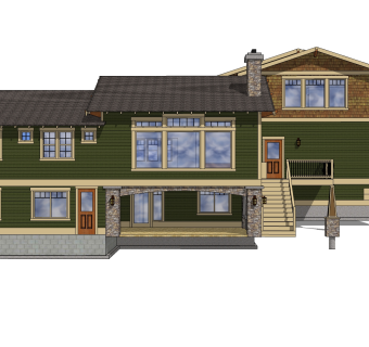 中式别墅草图大师模型，别墅sketchup模型