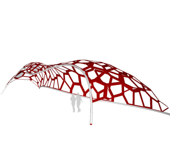 现代造型廊架草图大师模型，造型廊架sketchup模型免费下载