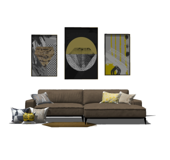 现代北欧沙发组合草图大师模型，沙发su模型下载