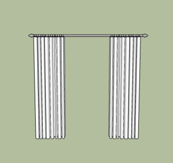 现代收缩式窗帘草图大师模型，窗帘sketchup模型下载