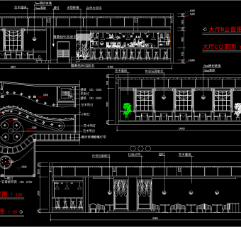咖啡厅设计CAD图纸，CAD平面布置图