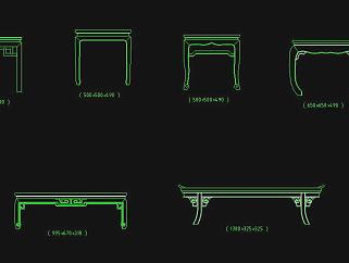中式特色桌椅圖塊集CAD圖紙
