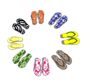 现代人字拖鞋草图大师模型,服装店衣架su模型下载