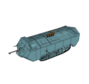 现代法国圣沙蒙坦克sketchup模型，坦克草图大师模型下载