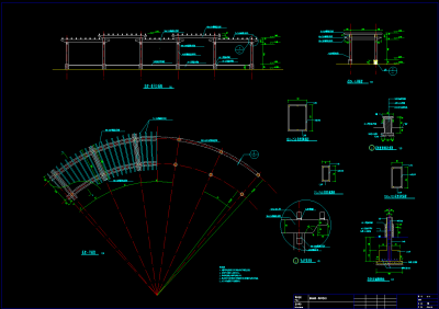 景观花架CAD施工图，景观花架CAD图纸下载