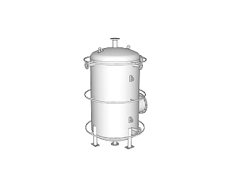 现代冷凝罐<em>容器</em>草图大师模型，冷凝器su模型下载