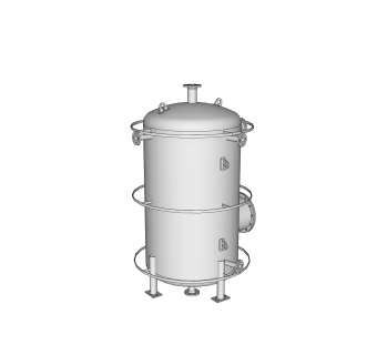 现代冷凝罐容器草图大师模型，冷凝器su模型下载