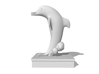 现代海豚雕塑小品草图大师模型，海豚雕塑小品sketchup模型免费下载