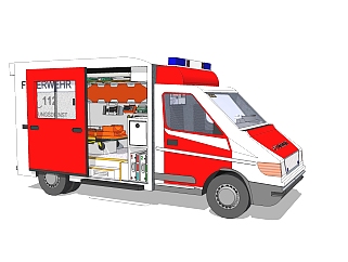 救护车草图大师模型，救护车skp模型，救护车su素材下载