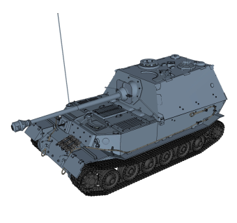 德国Elefant象式坦克歼击车坦克草图大师模型，坦克SU模型下载