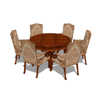 欧式餐桌椅草图大师模型，餐桌椅skb文件下载