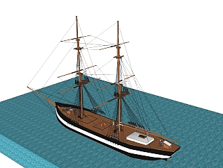 现代帆船免费su模型，现代帆船sketchup模型，帆船su素材下载
