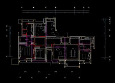 现代样板间CAD施工图，样板房室内设计施工图下载