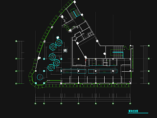 沙县上岛餐厅CAD施工图，餐厅CAD平面布置图下载