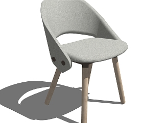 北欧单椅草图大师模型，单椅sketchup模型下载