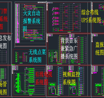 常用各类弱电系统CAD模块，弱电系统CAD施工图纸下载