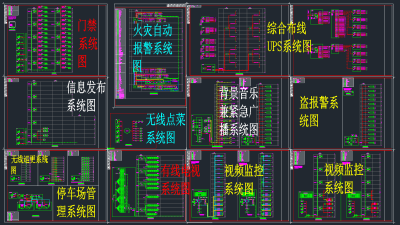 常用各类弱电系统CAD模块，弱电系统CAD施工图纸下载