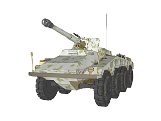 德国SD-KFZ234-4<em>轮</em>式自行反坦克炮su模型，自行反坦克...