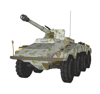 德国SD-KFZ234-4轮式自行反坦克炮su模型，自行反坦克炮草图大师模型下载