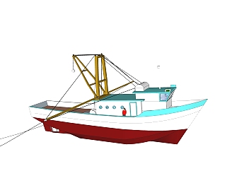 现代<em>大型</em>渔船skb文件，货船skp模型下载
