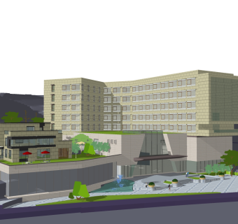 现代办公楼草图大师模型，办公楼sketchup模型免费下载