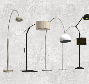 现代落地灯组合草图大师模型，落地灯组合sketchup模型下载
