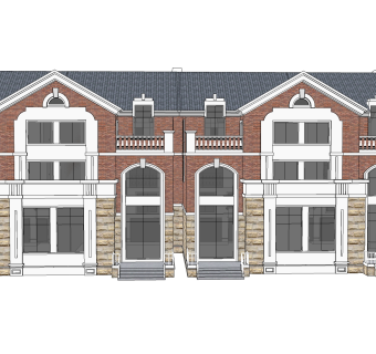 欧式别墅外观草图大师模型，SU模型免费下载