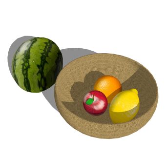 现代水果组合草图大师模型，水果食品sketchup模型下载