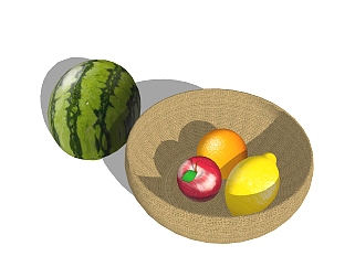 现代水果组合草图大师模型，水果食品sketchup模型下载