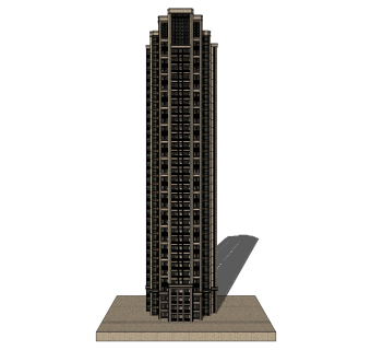 新古典住宅楼草图大师模型，高层住宅楼su模型下载