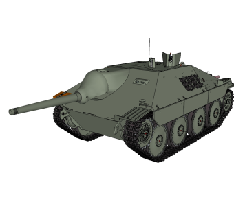 德国hetzer追猎者坦克草图大师模型，坦克SU模型下载