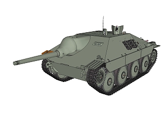 <em>德国</em>hetzer追猎者坦克草图大师模型，坦克SU模型下载