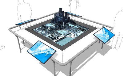 现代售楼处沙盘草图大师模型，售楼部沙盘建筑sketchup模型免费下载