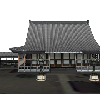 日式古建阁楼草图大师模型下载，古建阁楼su模型下载