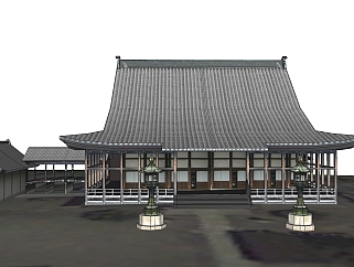 日式古建阁楼草图大师模型下载，古建阁楼su模型下载
