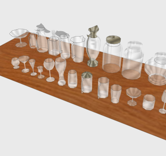  现代厨房器具草图大师模型，厨房器具sketchup模型下载