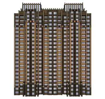 欧式住宅楼外观草图大师模型，住宅楼su模型下载