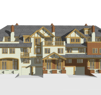 欧式别墅外观草图大师模型，别墅外观sketchup模型免费下载