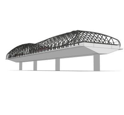 现代桥梁草图大师模型下载，sketchup桥梁su模型分享