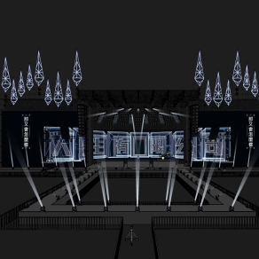现代舞台草图大师模型，舞台SU模型下载
