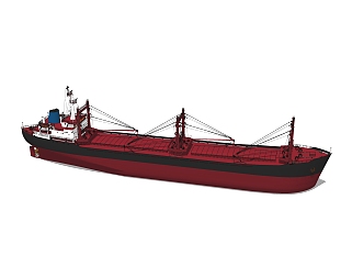 现代的大型货船su模型，货船sketchup模型下载