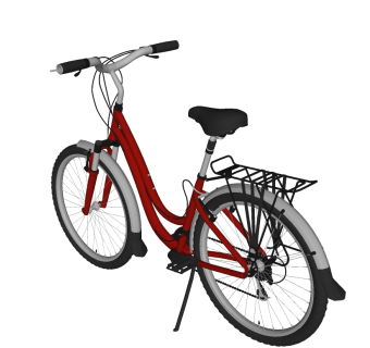 现代自行车免费su模型，自行车sketchup模型下载