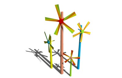 现代风车草图大师模型，风车sketchup模型免费下载