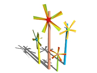 现代风车草图大师模型，风车sketchup模型免费下载