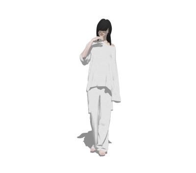 漂亮女人sketchup模型，3D真人草图大师模型下载