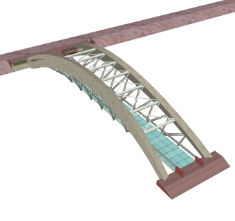 现代桥梁草图大师模型下载，sketchup桥梁su模型分享