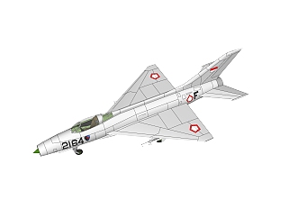 现代<em>苏联</em>米格-21战斗机sketchup模型，战斗机草图大师...
